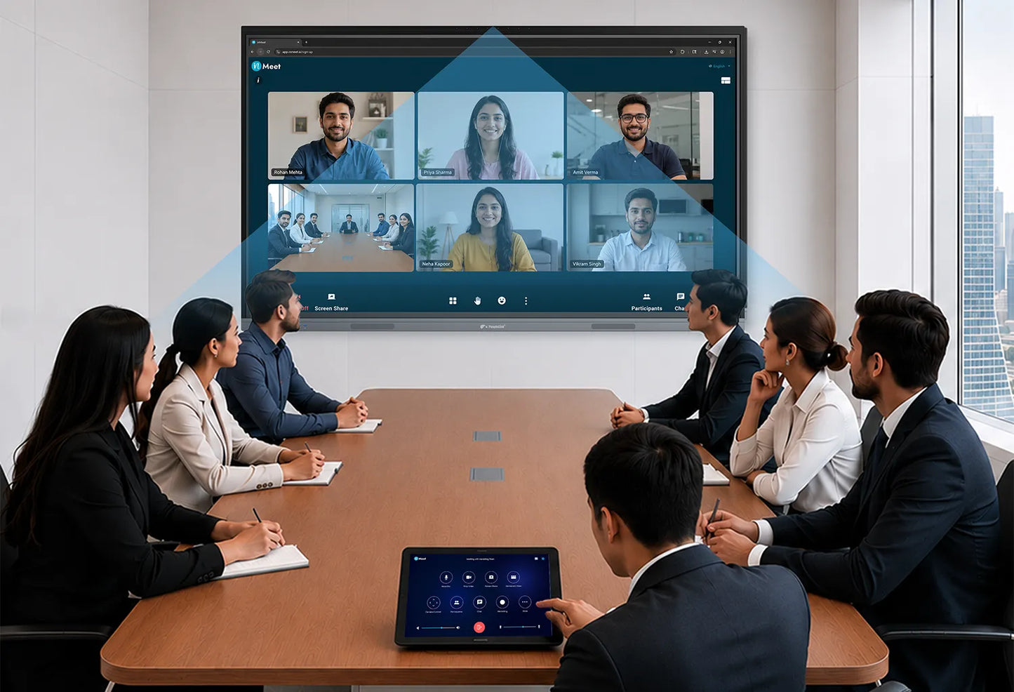 PeopleLink Interactive Panel - angle view