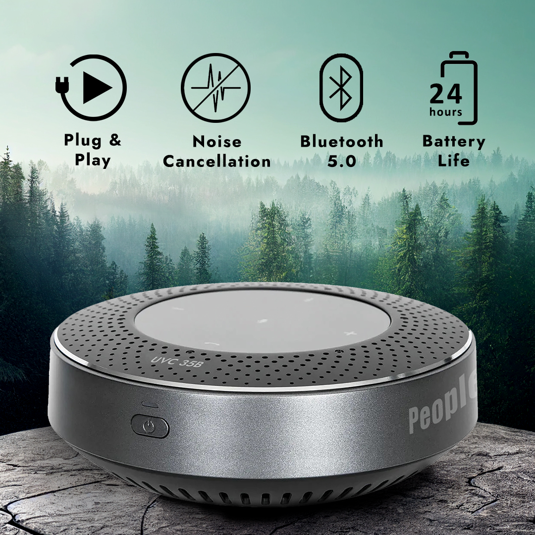 Bluetooth Conference Speakerphone Microphone, Noise reduction, 360 degree enhanced voice pickup -PeopleLink UVC 35B