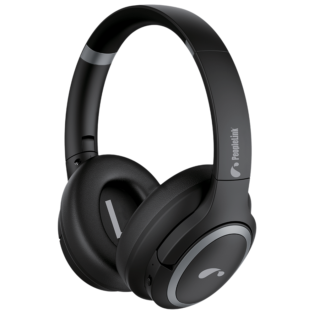 PeopleLink Sonic Bluetooth Headphones - Wireless, Active Noise Cancelling , Over the ear headphones, 14 hours battery, Use for Music, Calls, Podcasts, Zoom or Teams Meetings.