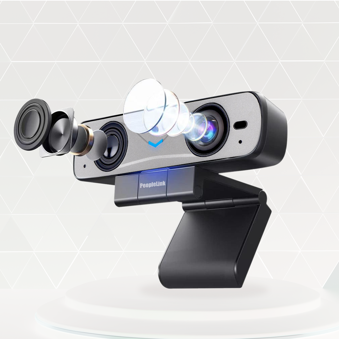 All in one HD Webcam with Speaker and Microphone - PeopleLink Fusion 16 - 90° FOV, 4X Digital Zoom,
